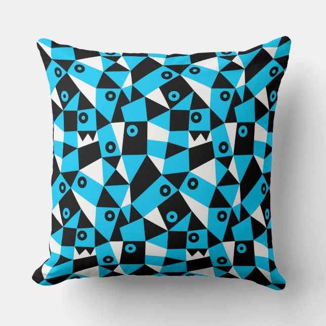 Geometric Abstract 030919 - Sky Blue Throw Pillow (Front)