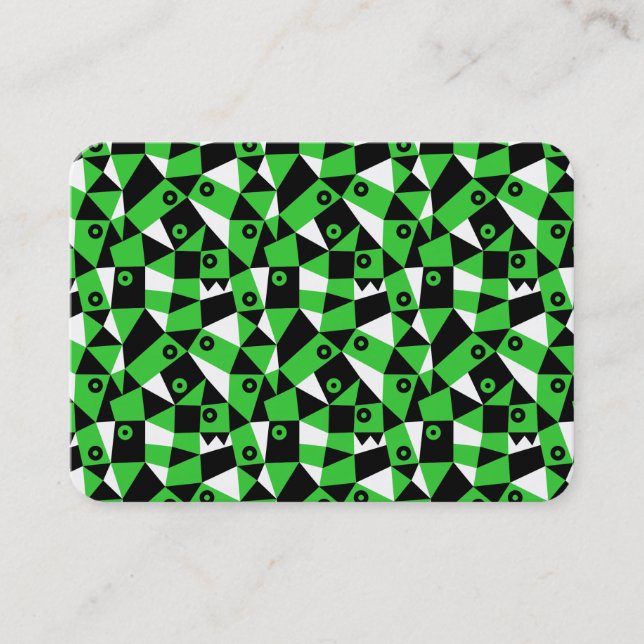 Geometric Abstract 030919 - Spring Green Business Card (Front)