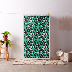 Geometric Abstract 050919 - Sea Green Fabric