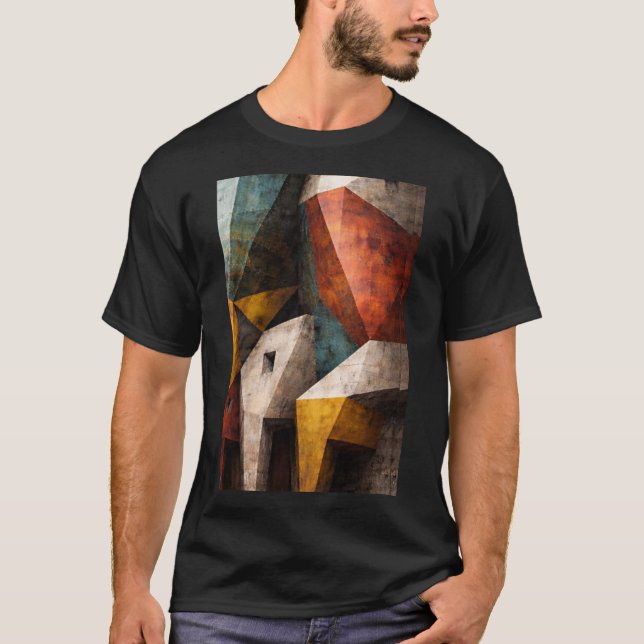 Geometric Abstract Architecture Wall Art T-Shirt (Front)