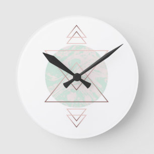 Geometric Abstract Art Design Round Clock