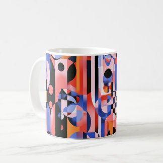 Geometric abstract artwork. retro vintage coffee mug