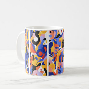 Geometric abstract artwork. retro vintage coffee mug