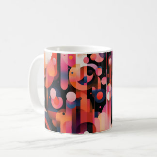 Geometric abstract artwork. retro vintage coffee mug