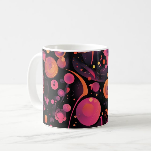 Geometric abstract artwork.  Style: Non-figurative Coffee Mug (Front Left)