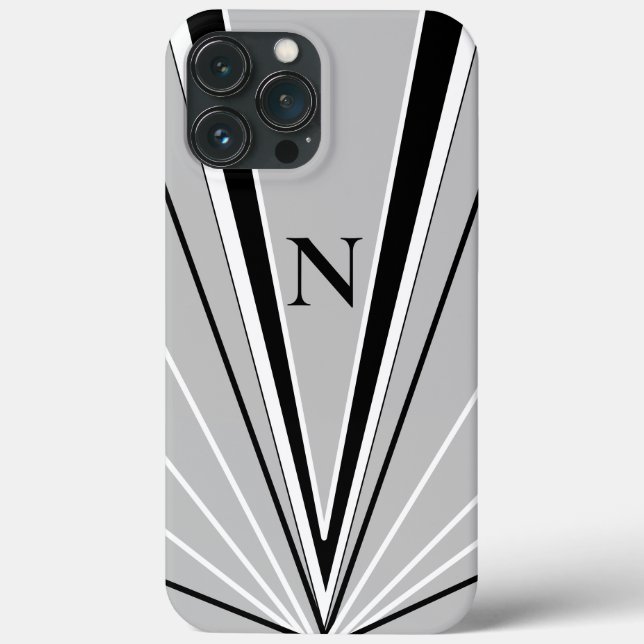 Geometric Abstract Black White Monogram Case-Mate iPhone Case (Back)
