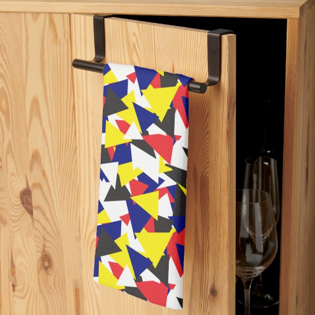 Geometric Abstract Boat Flags Pattern Kitchen Towel (Thirds Fold)