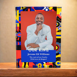 Geometric Abstract Christmas Gifts for Black Men Photo Block