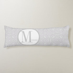 Geometric Abstract Circle Link Grey Mommy To Be Body Pillow