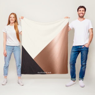 Geometric Abstract Colour Block Fleece Blanket