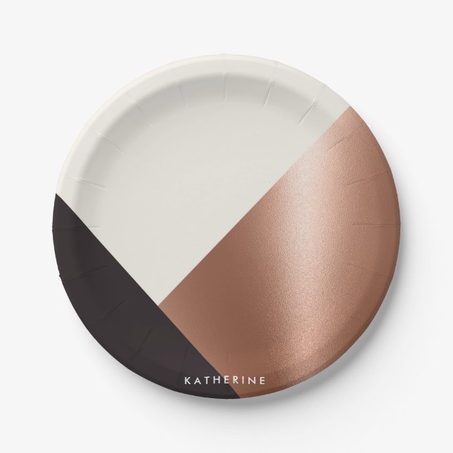 Geometric Abstract Colour Block Paper Plate (Front)