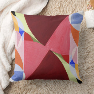 Geometric Abstract Colour Blocks Painting Throw Pillow