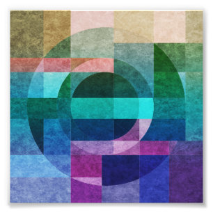 Geometric abstract colourful circle textured photo print