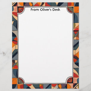 Geometric Abstract Colourful Frame Letterhead