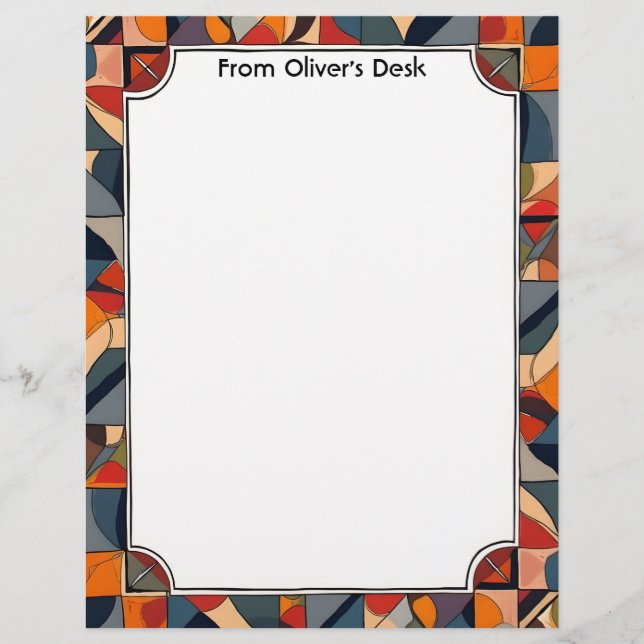 Geometric Abstract Colourful Frame Letterhead (Front)