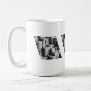 Geometric Abstract Concrete Structure with Sharp A Coffee Mug