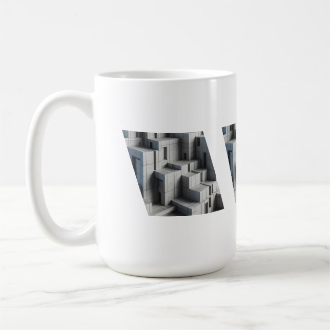 Geometric Abstract Concrete Structure with Sharp A Coffee Mug (Left)