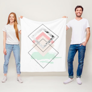 Geometric Abstract Design Fleece Blanket