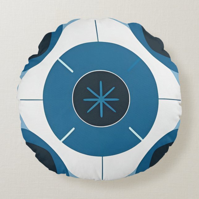 Geometric Abstract Design Round Pillow (Front)