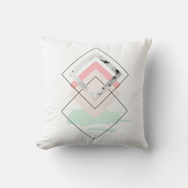Geometric Abstract Design Throw Pillow (Front)