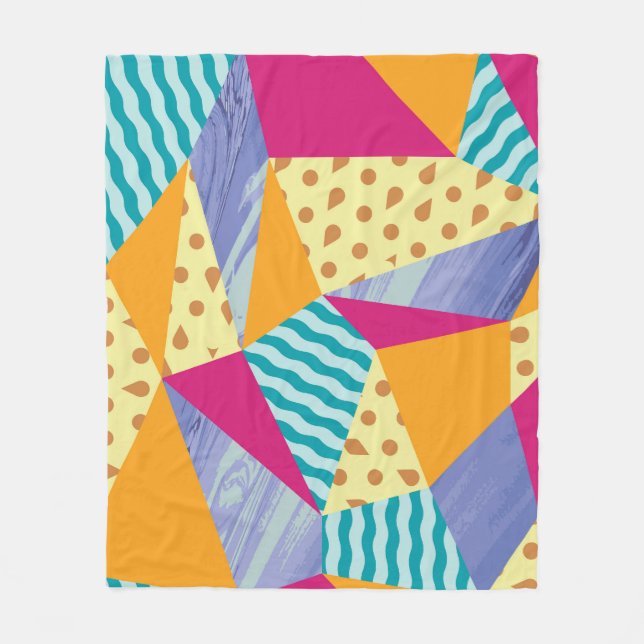 Geometric, abstract elements: decorative seamless  fleece blanket (Front)