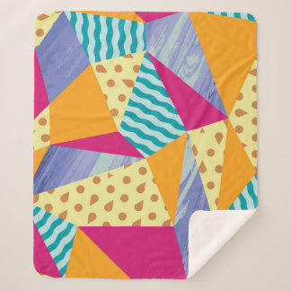 Geometric, abstract elements: decorative seamless  sherpa blanket
