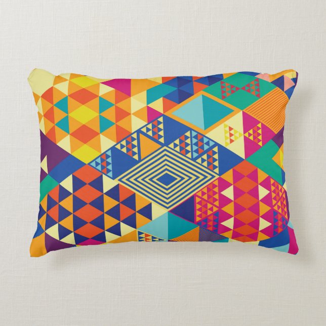 Geometric, abstract elements, vintage pattern. accent pillow (Front)