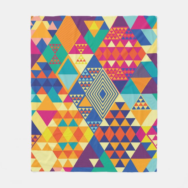 Geometric, abstract elements, vintage pattern. fleece blanket (Front)