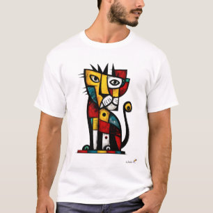 Geometric Abstract Expressionist Tiger Modern Art T-Shirt
