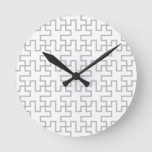 Geometric Abstract Floor Design Round Clock