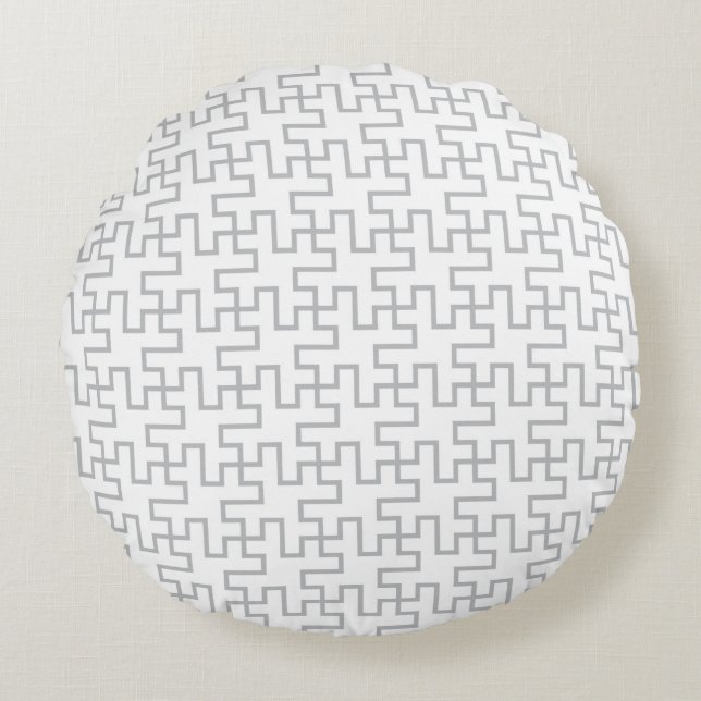 Geometric Abstract Floor Design Round Pillow (Front)