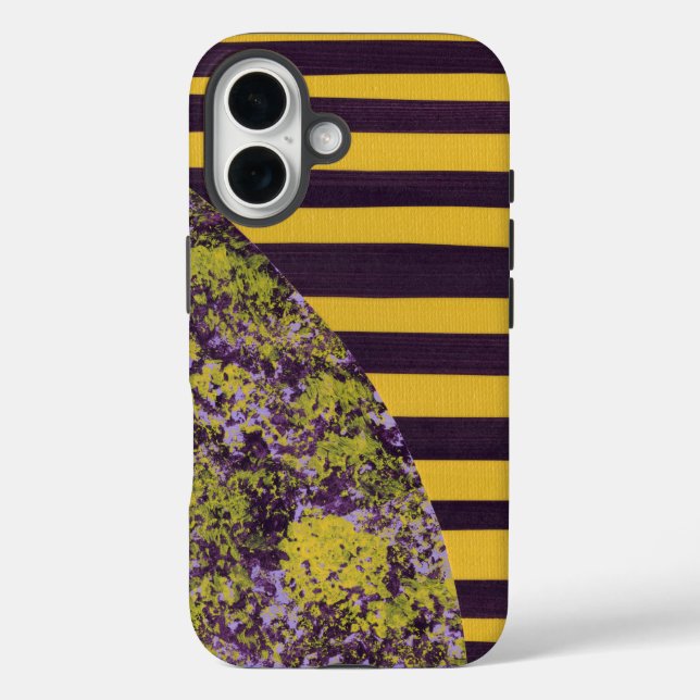 Geometric Abstract Flower with Stripes Case-Mate iPhone Case (Back)