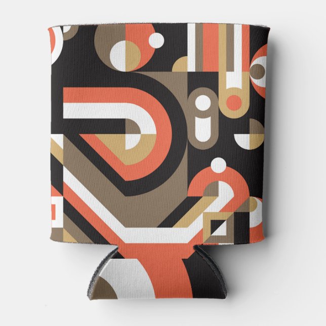 Geometric Abstract: Futuristic Artwork Design. Can Cooler (Front)