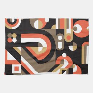 Geometric Abstract: Futuristic Artwork Design. Kitchen Towel