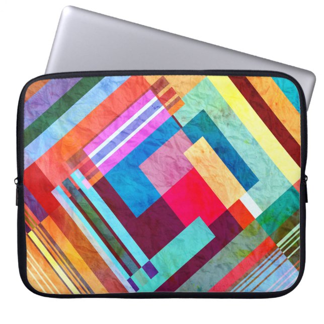 Geometric abstract, graphic colour background. laptop sleeve (Front)