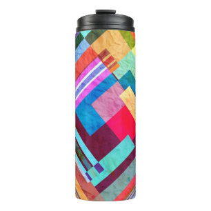 Geometric abstract, graphic colour background. thermal tumbler