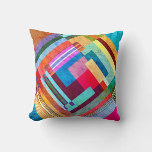Geometric abstract, graphic colour background. throw pillow