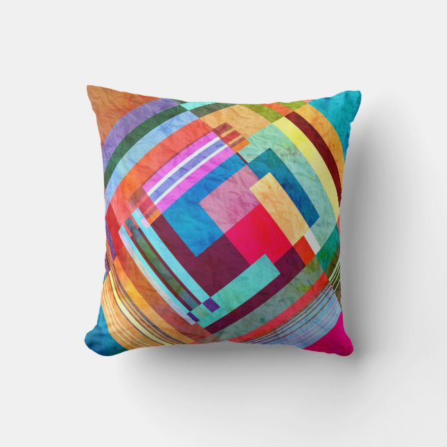 Geometric abstract, graphic colour background. throw pillow (Front)