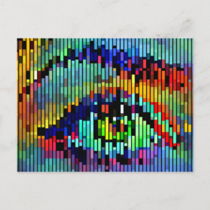 Geometric Abstract Lines womans eye Original Art   Postcard