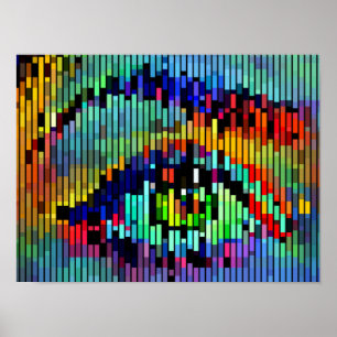 Geometric Abstract Lines womans eye Original Art  Poster