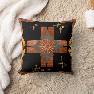 Geometric Abstract Metallic Design Pattern Pillow