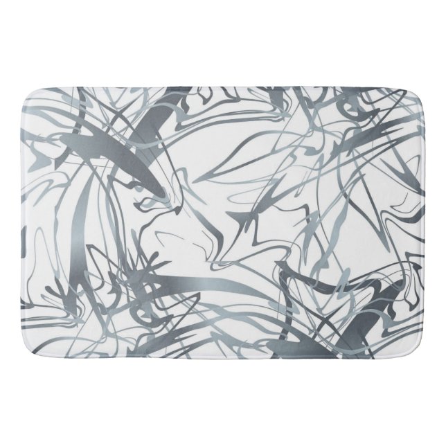 Geometric Abstract Minimal Modern Shapes Design Bath Mat (Front)