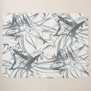 Geometric Abstract Minimal Modern Shapes Design Sherpa Blanket