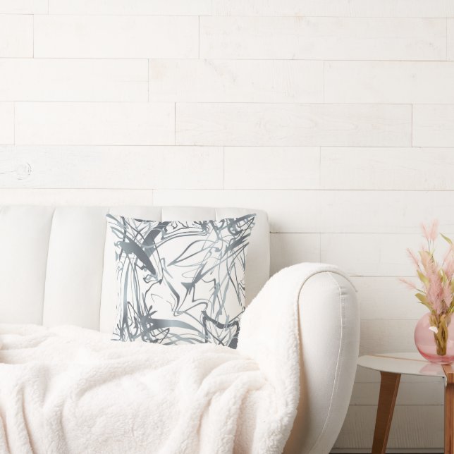 Geometric Abstract Minimal Modern Shapes Design Th Throw Pillow (Couch)