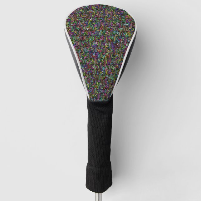 Geometric Abstract Mosaic Art Golf Head Cover (Front)