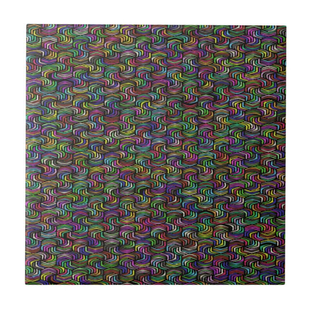 Geometric Abstract Mosaic Art Tile (Front)