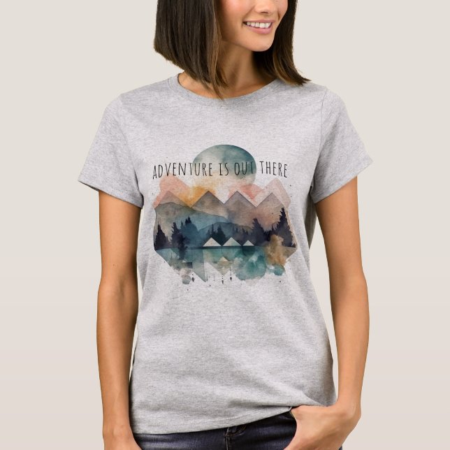 Geometric abstract mountain women t-shirt (Front)