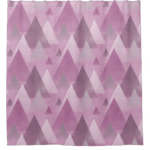 Geometric Abstract Mountains, Pink, Gray