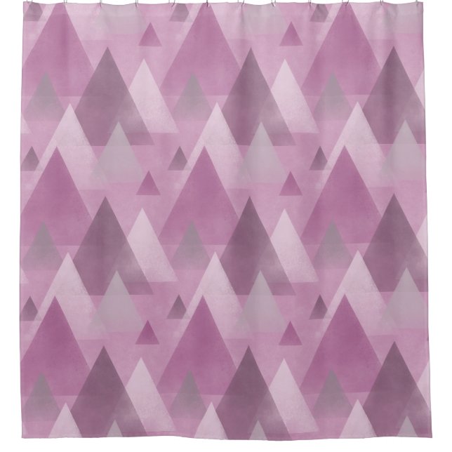 Geometric Abstract Mountains, Pink, Grey (Front)