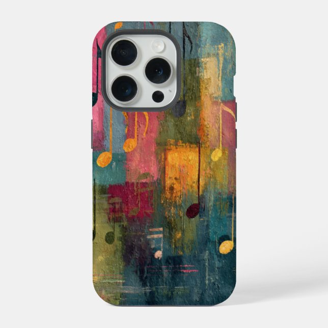 Geometric Abstract Music Themed Art iPhone Case (Back)